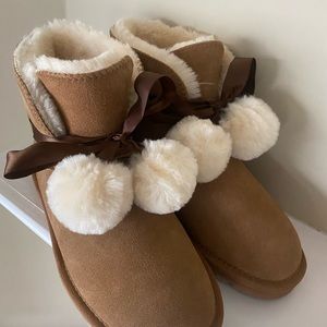 HZSTAY Women's Leather Snow Boots